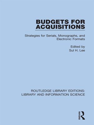 cover image of Budgets for Acquisitions
